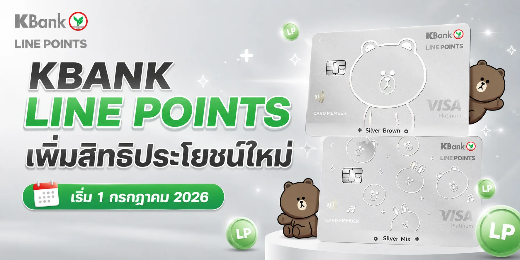 อัปเดตสิทธิประโยชน์บัตรเครดิต KBANK LINE POINTS เริ่ม 1 กรกฎาคม 2026
